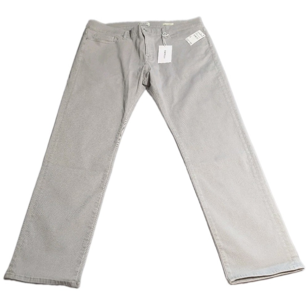 FRAME L'Homme Slim Jeans Mens 40 Gray Slim Fit Stretch Denim NWT 33 Inseam
